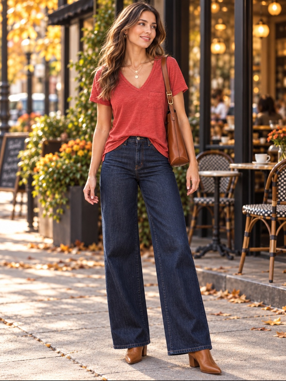 Madewell Whisper Cotton V Neck Pocket T Shirt Rust Small